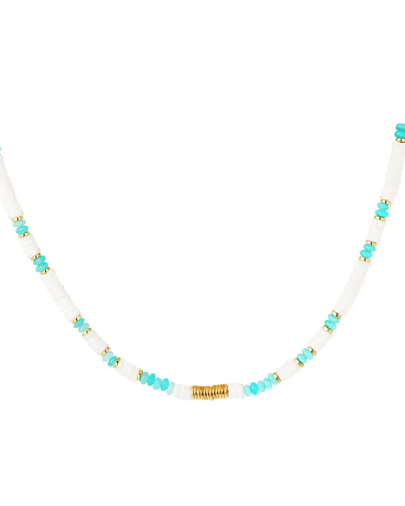 LOVEDRUNKY Beach ketting wit blauw schelp