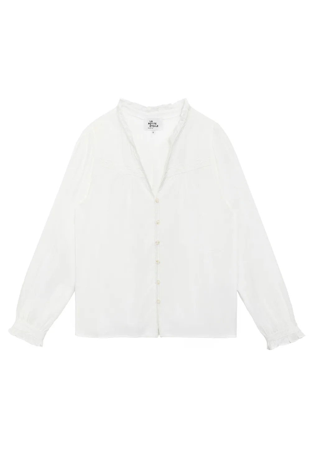 La Petite Etoile Bowen blouse ecru borduursel