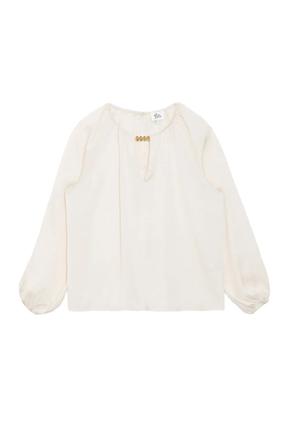 La Petite Etoile Binta blouse ecru stippen satijn