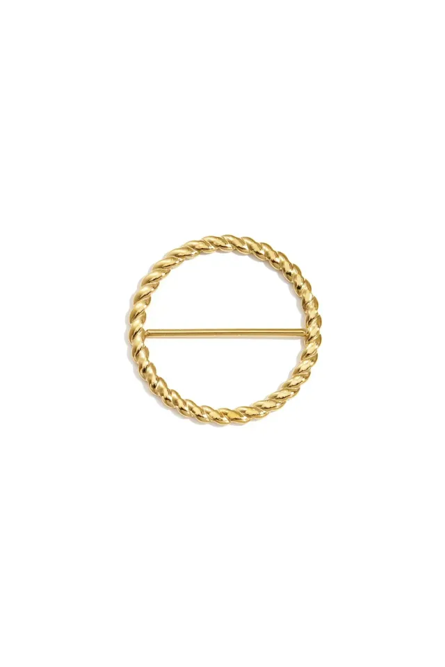 Amiek Swirl sjaalklem goud stainless steel