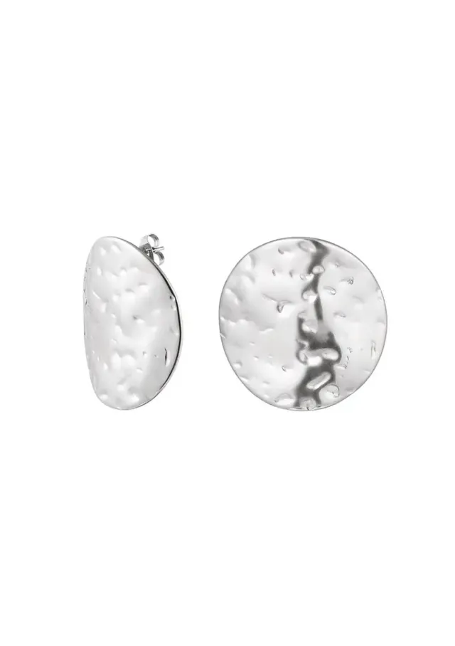 LOVEDRUNKY Oorbellen Shield zilver 3,3 cm