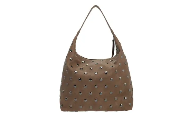 Amiek Veneto schoudertas camel met studs