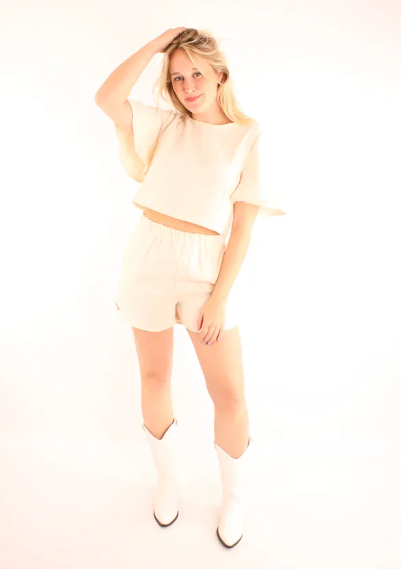 LOVEDRUNKY Nature short beige katoen one size
