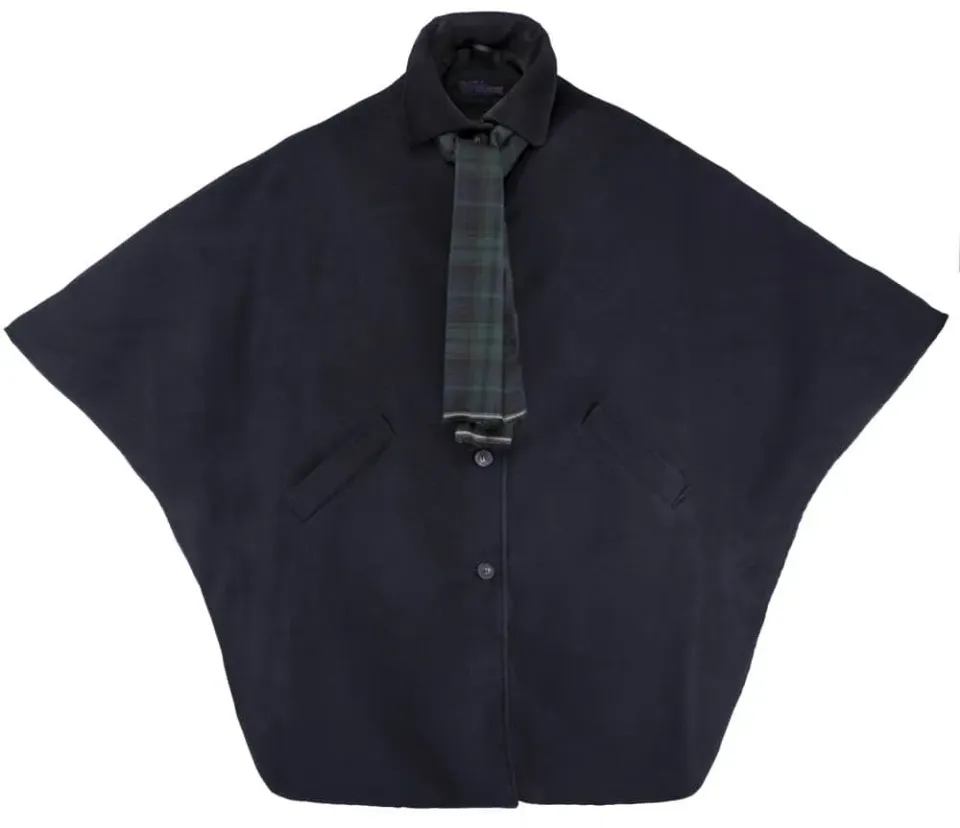 Seniorenkleding rolstoelcape marine blauw warm