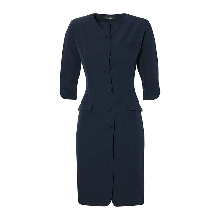 Laboutiek The Button jurk navy blue stretch