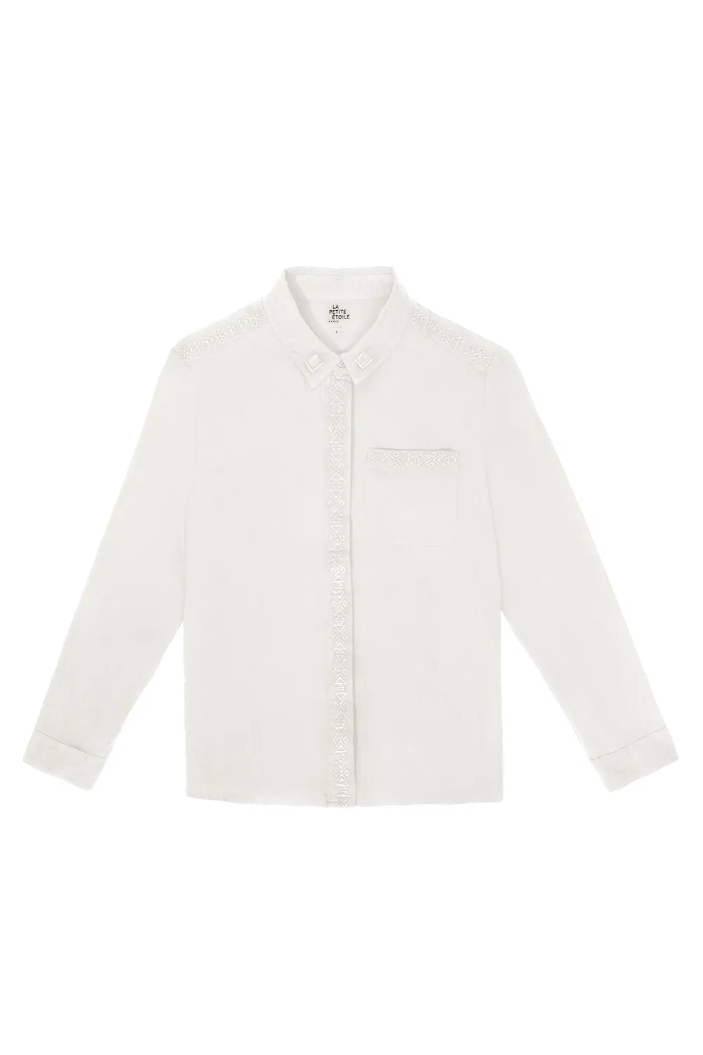 La Petite Etoile Carlio blouse ecru met polokraag