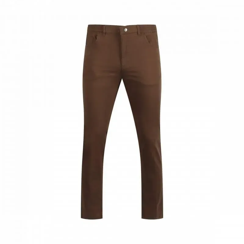 Seniorenkleding Mario heren pantalon tabak katoen