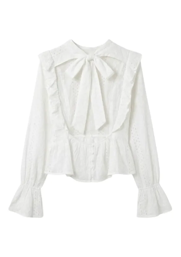 LOVEDRUNKY Embroidery Open Back top wit broderie