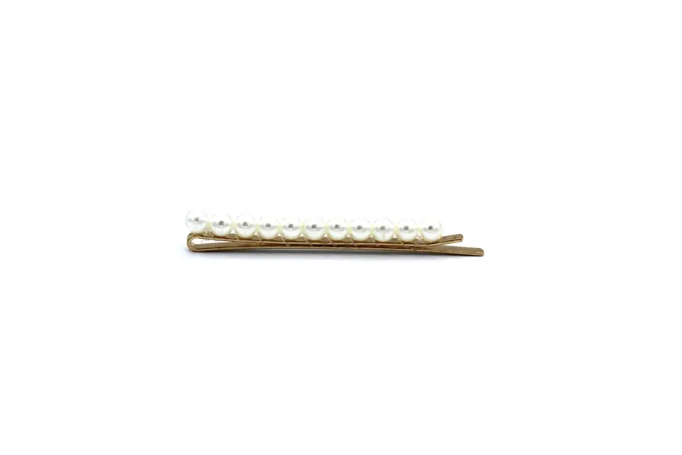 LOVEDRUNKY Parels haarspeld goud 7 cm