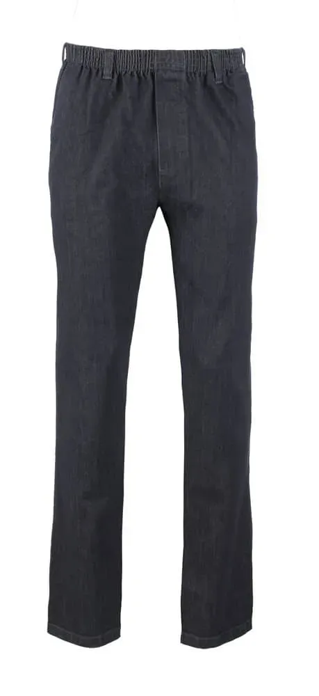 Heren jeans rondomelastiek denim grijs-zwart