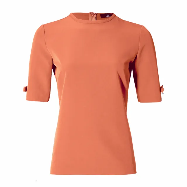 Laboutiek Clean Tee With Bows shirt peach - strikjes