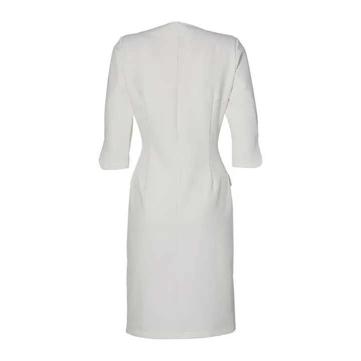 Laboutiek The Button Dress off-white recht stretch