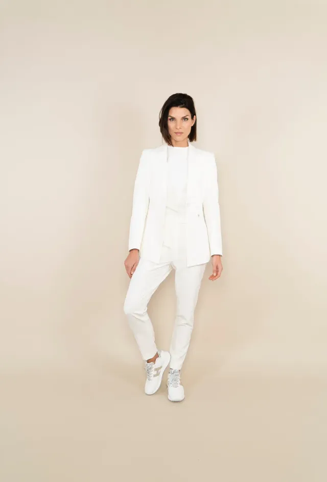 Laboutiek New Trouser pantalon off white slim fit