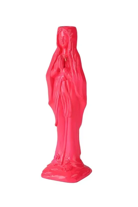 Amiek Madonna kaarsenhouder roze steen 25 cm