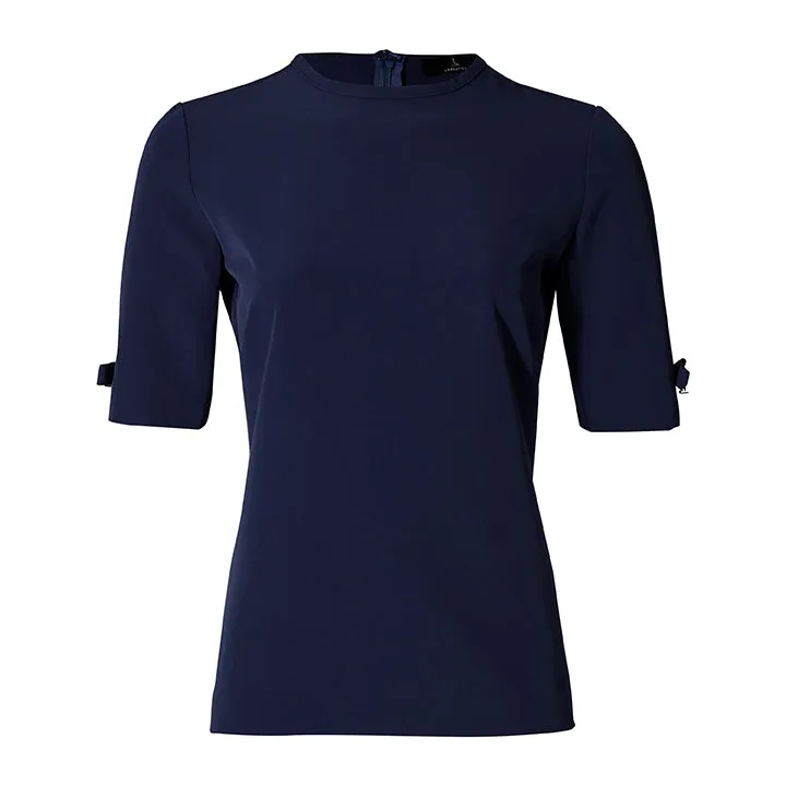 Laboutiek Clean Tee With Bows top marineblauw strik