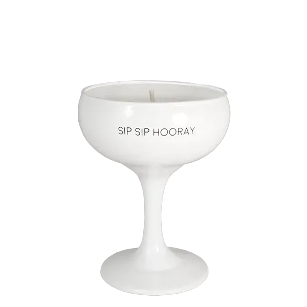 My Flame Sip Sip Hooray kaars champagneglas Fresh Cotton