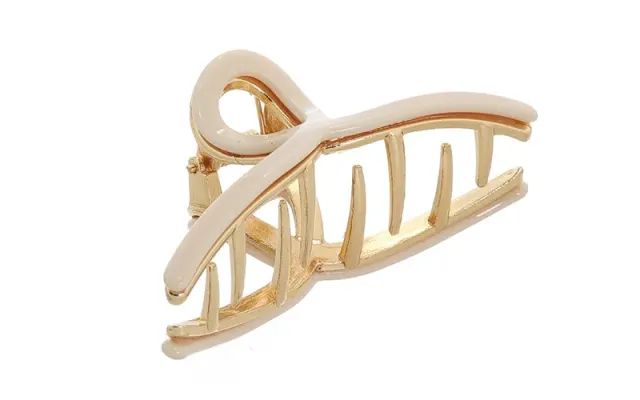 Amiek Aaltje haarklem naturel goud metaal 7 cm