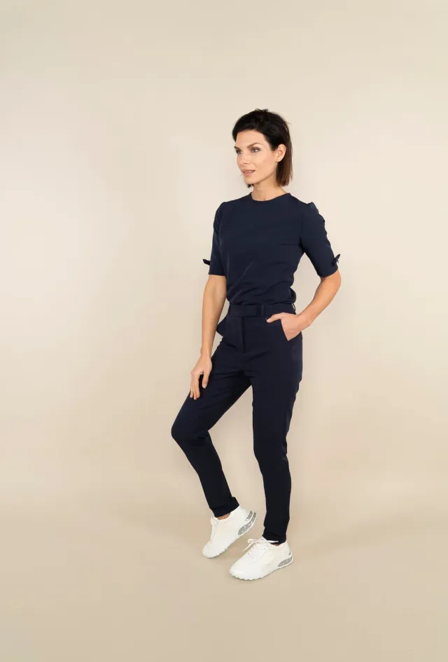 Laboutiek Clean Tee With Bows top marineblauw strik