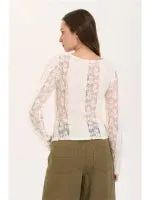 Amiek 24c Top Jaylin Top Wit doorschijnend bloem