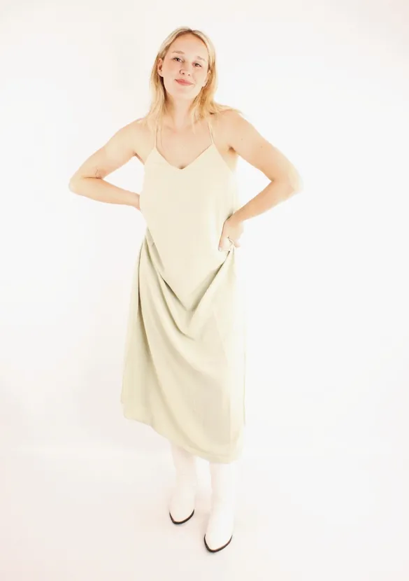 LOVEDRUNKY Maxi Jurk Split jurk mint v-hals