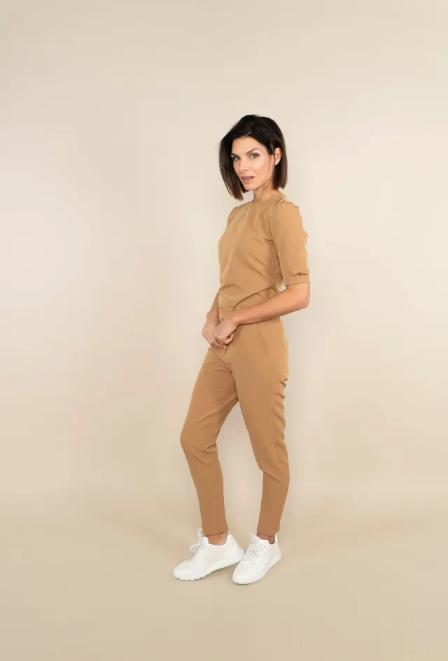 Laboutiek Clean Tee with Bows T-shirt camel strik