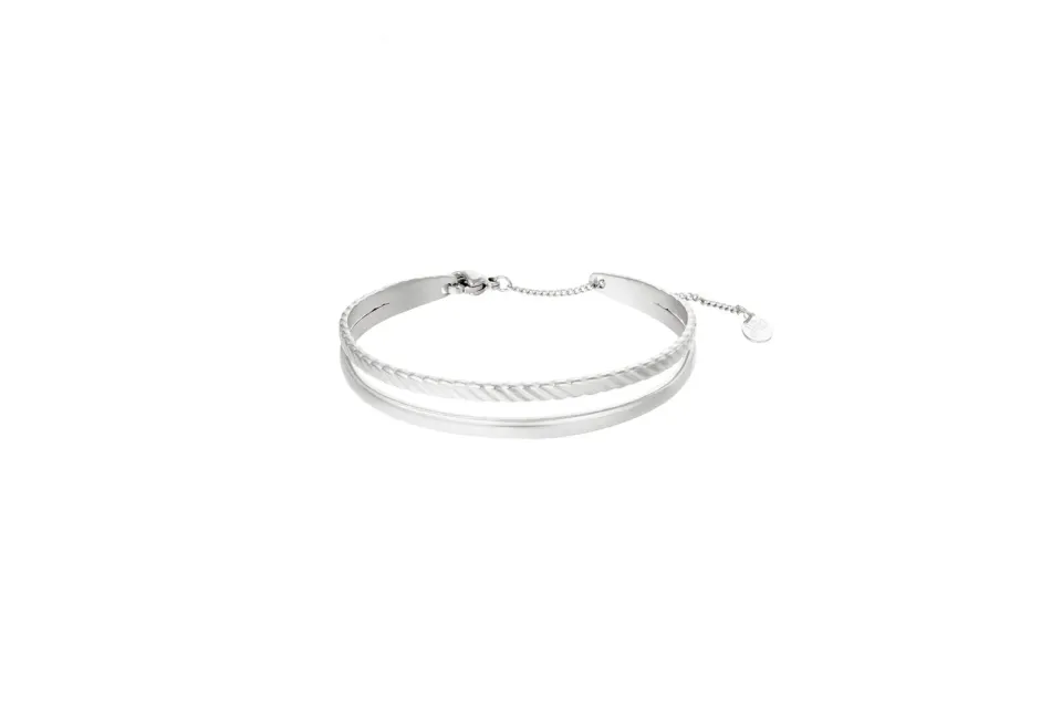 LOVEDRUNKY Sophisticated armband zilver dubbel
