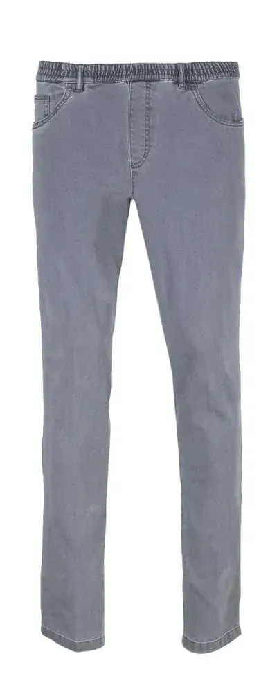 Seniorenkleding Niels heren jeans lichtgrijs elastiek katoen