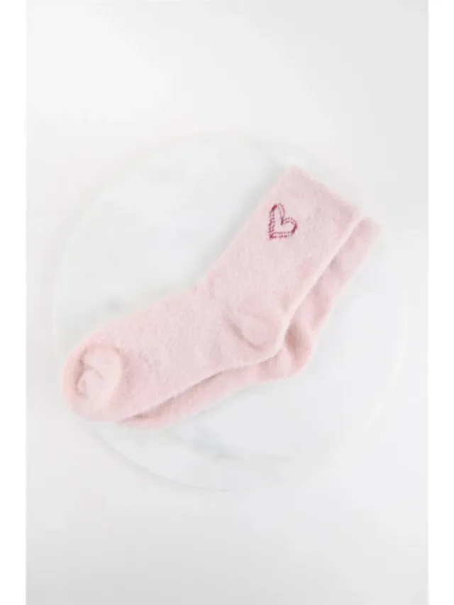 Amiek 24C Sokken Hartje fluffy onesize