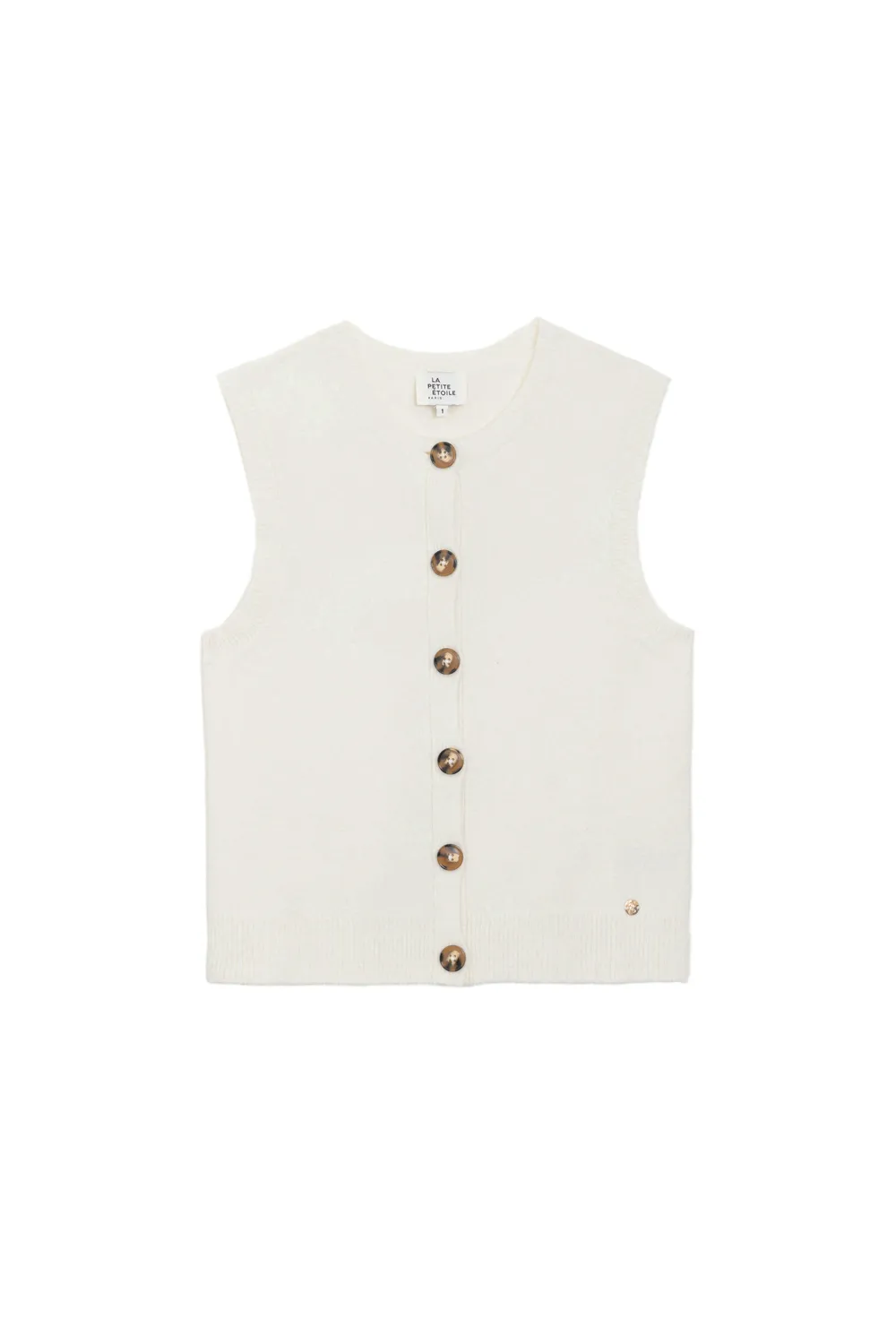 La Petite Etoile Morini gilet ecru mouwloos
