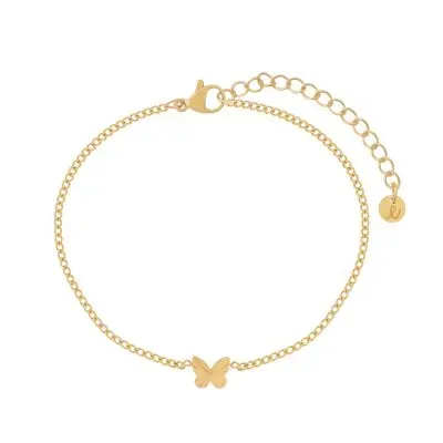 Amiek Flamed Butterfly armband goud staal