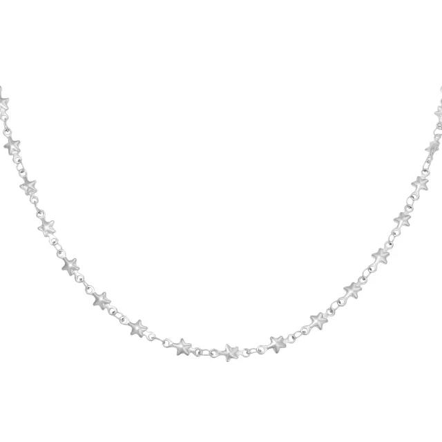 LOVEDRUNKY Chained Star Ketting Zilver 40 cm