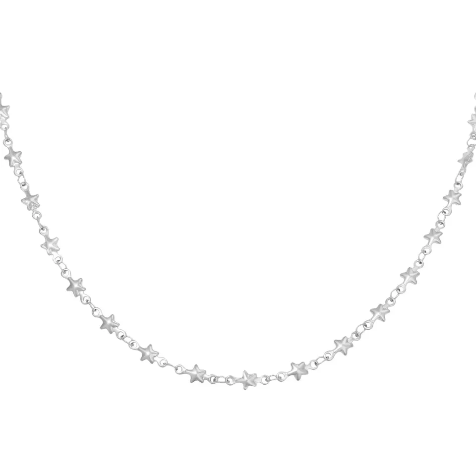 LOVEDRUNKY Chained Star Ketting Zilver 40 cm