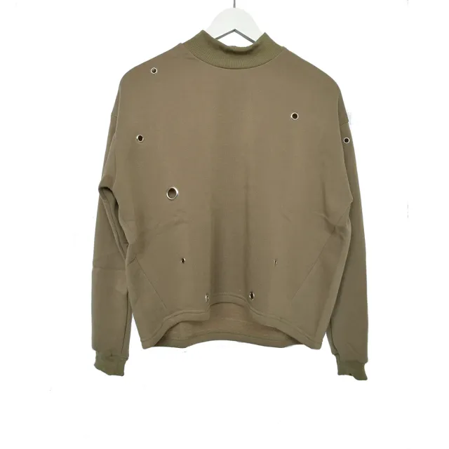 LOVEDRUNKY Soft sweater khaki – fleece binnenkant