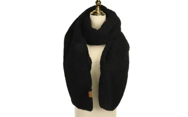 Amiek Livigno sjaal zwart teddy 195x20 cm
