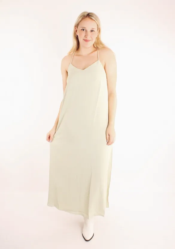 LOVEDRUNKY Maxi Jurk Split jurk mint v-hals