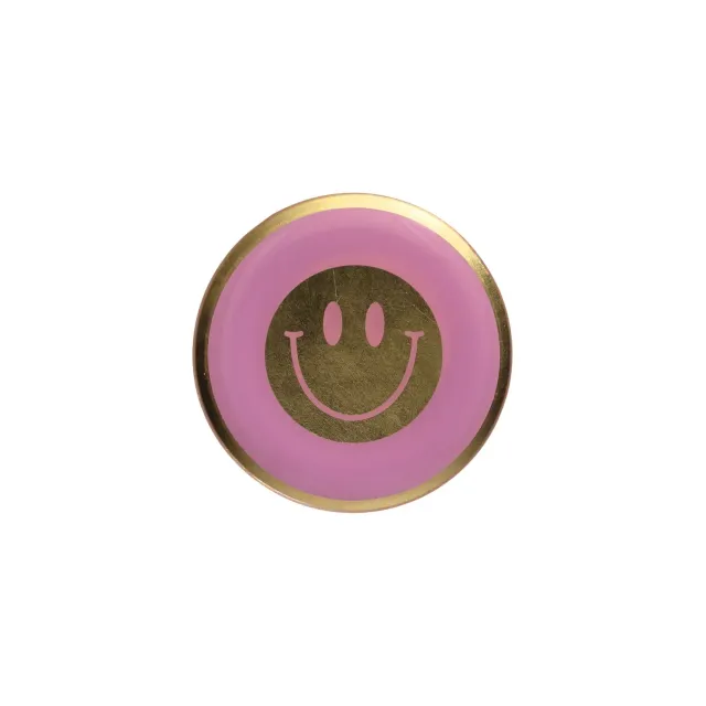 Loveplate Smiling Face schaaltje M glas roze