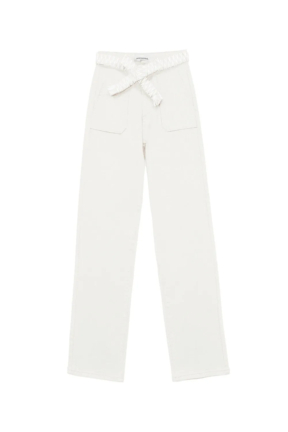 La Petite Etoile Marisol rechte broek wit met riem