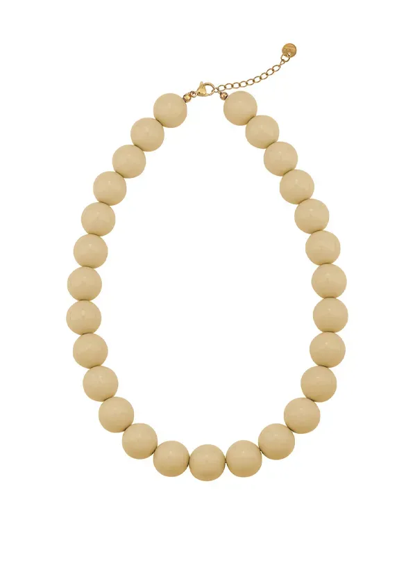 LOVEDRUNKY Beads ketting beige 42 cm verstelbaar