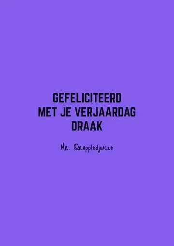 Amiek gefeliciteerd draak kaart A6 blanco grappig