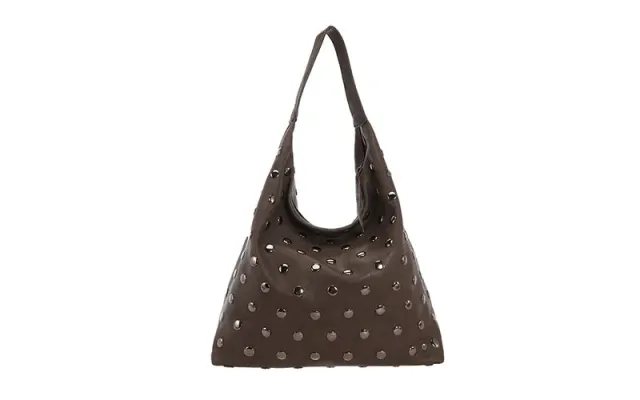 Amiek Veneto schoudertas bruin met studs