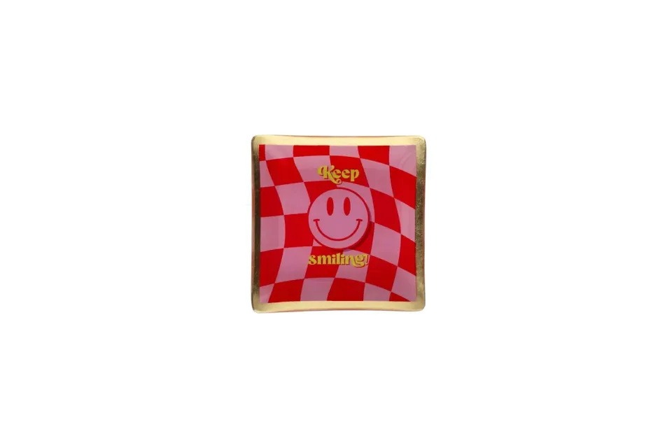Loveplate Smile schaaltje glas rood S 10 cm