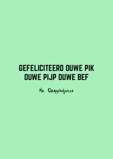 Amiek Ouwe Pik wenskaart A6 blanco