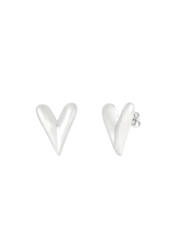 LOVEDRUNKY Hart oorbellen zilver big heart 2,3cm