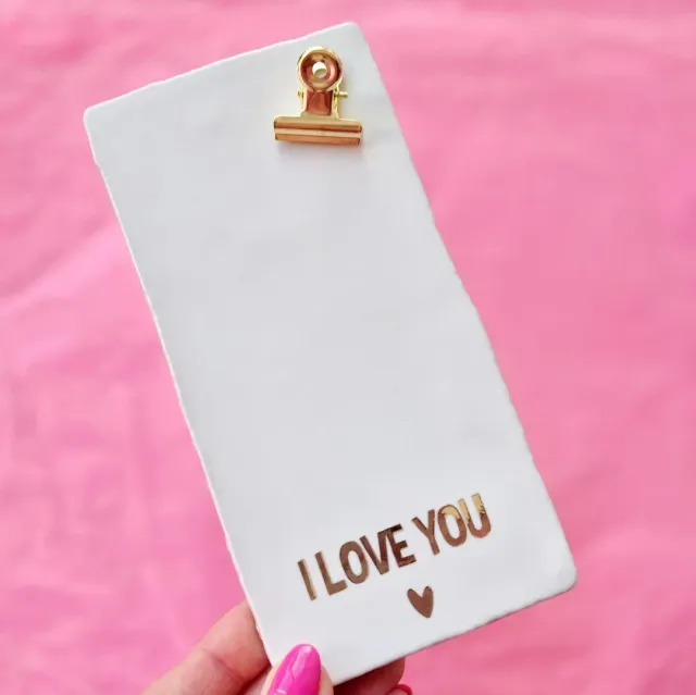 Amiek I Love You tegeltje met clip wit fotohouder