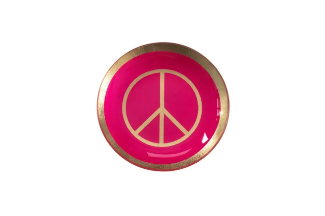 Loveplate Peace S schaaltje glas roze 10 cm