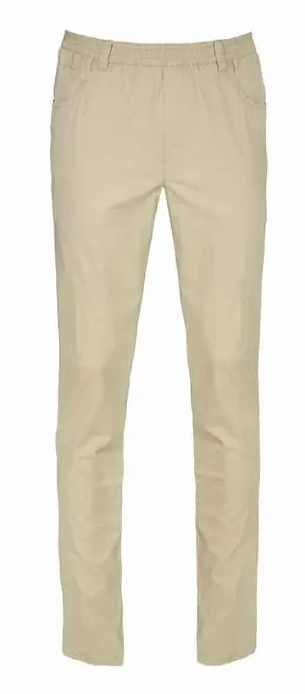 Seniorenkleding Niels heren pantalon katoen lichtbeige zand