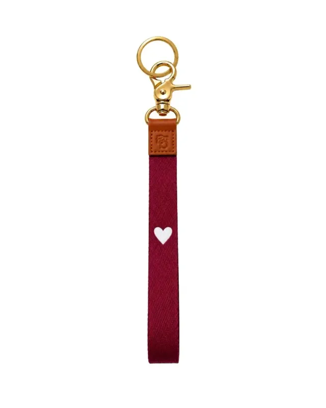 Amiek Burgundy Love keycord katoen bordeaux