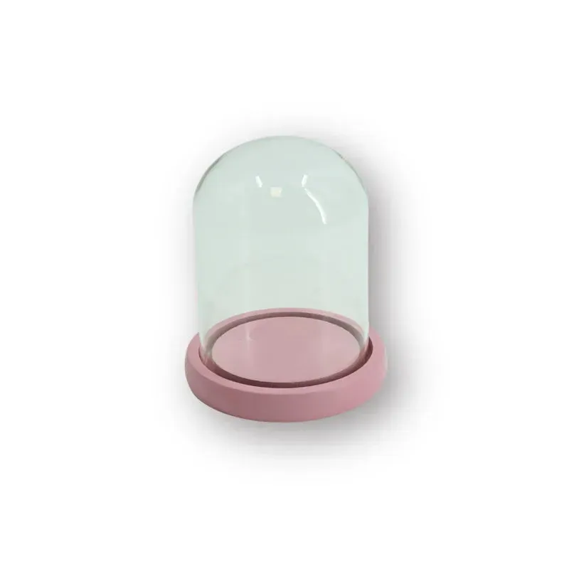 Amiek Stolp Klein lichtroze glas 11x15 cm