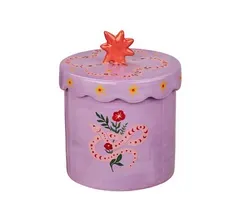 Amiek Snake opbergpot lila aardewerk 13 cm