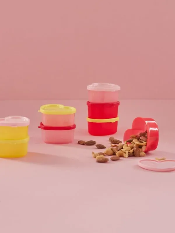 Amiek Hartjes foodbox snackbakjes 8 stuks roze